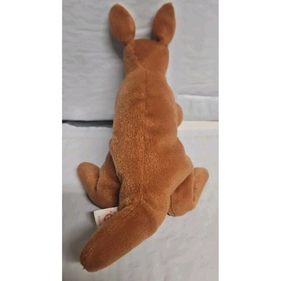 Ty Beanie Baby Pouch 1996 - With Tag, Kangaroo With A Baby Joey In It's Pouch - Picture 4 of 7